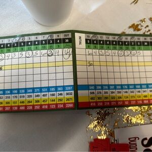 Golf Scorecard with Colorful Sections